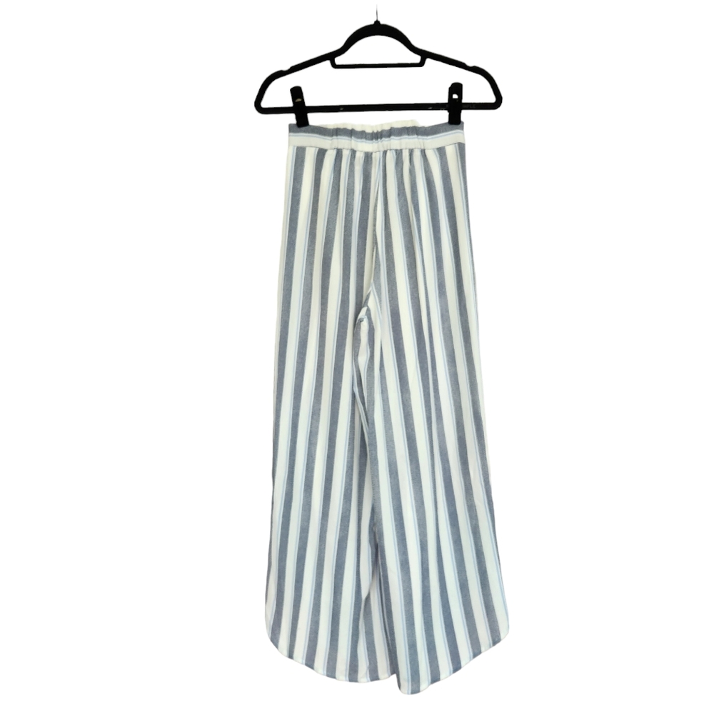 Aqua by Bloomingdale's Flowy High-Waisted Striped Wrap Tie Pants - Blue & White - Picture 8 of 10